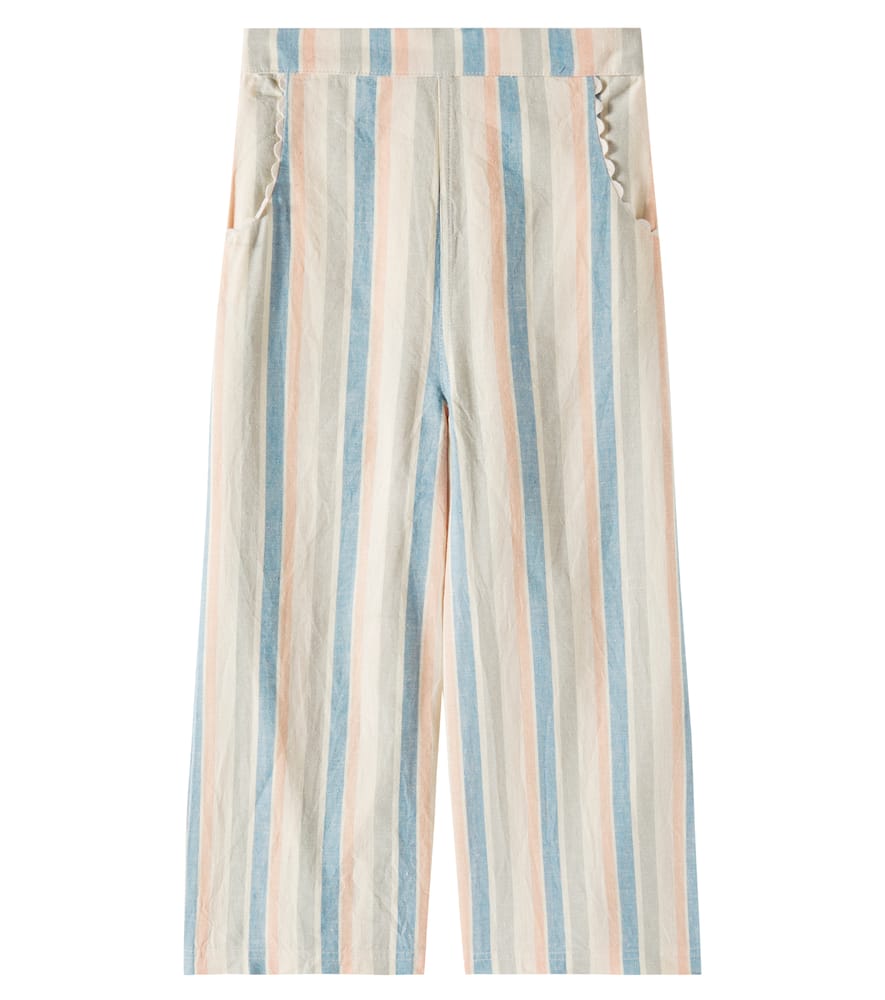 LOUISE MISHA FLOR STRIPED COTTON AND LINEN PANTS
