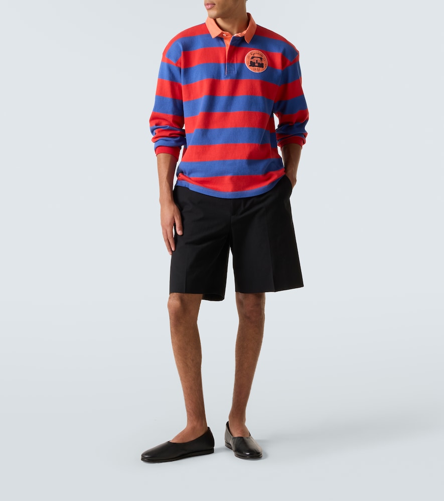 Bode Bode Striped Cotton Polo Shirt 