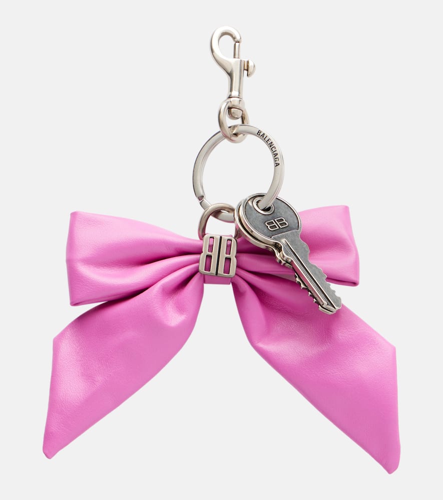 BB bow-detail leather keychain