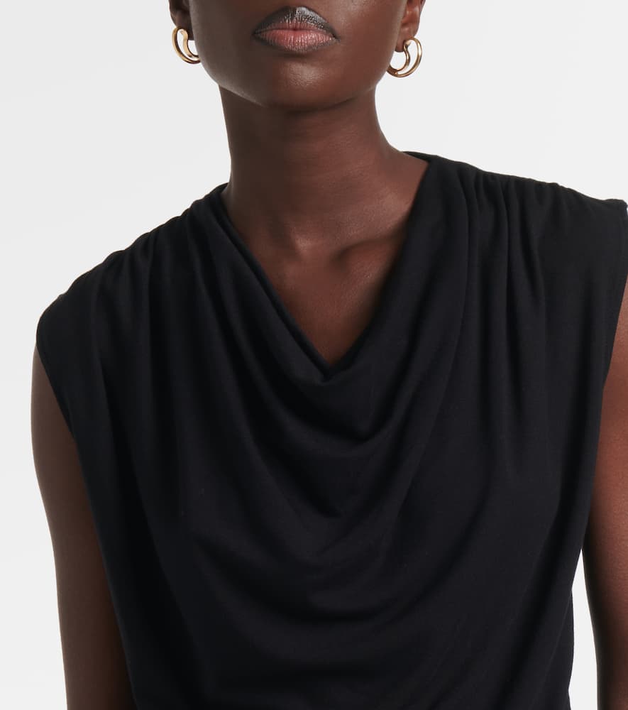 Vince Draped Cowl-neck Top In Black