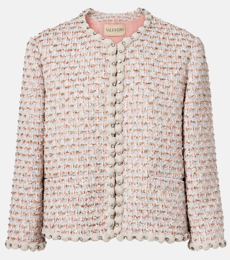 Embroidered tweed jacket