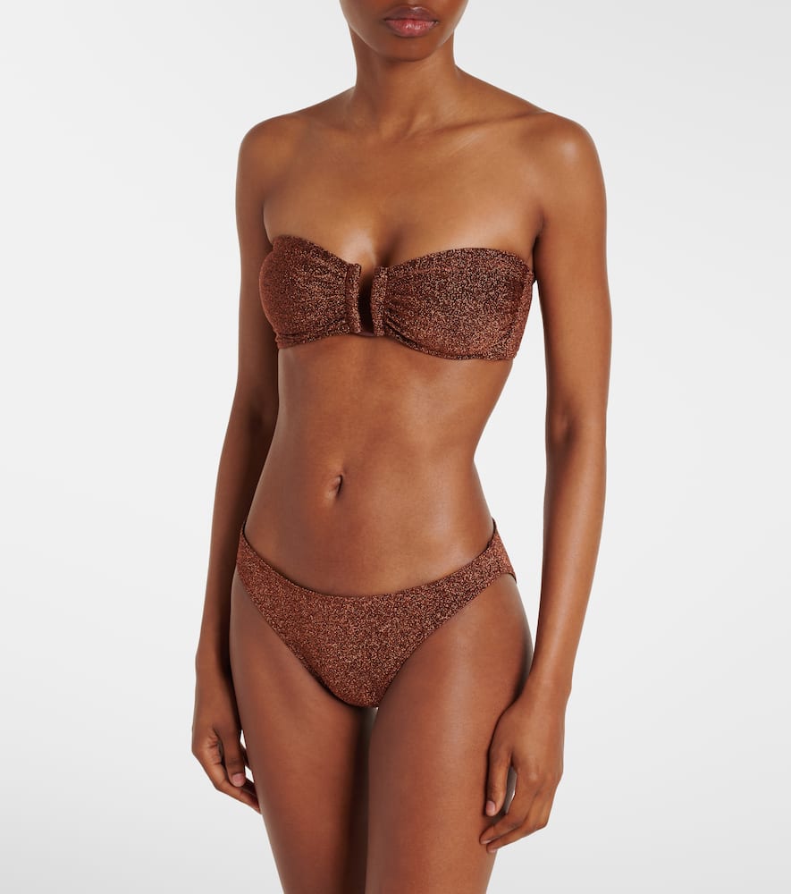 Eres Orange Stretch Nylon Blend Etincelant Bikini Bottom In Brown