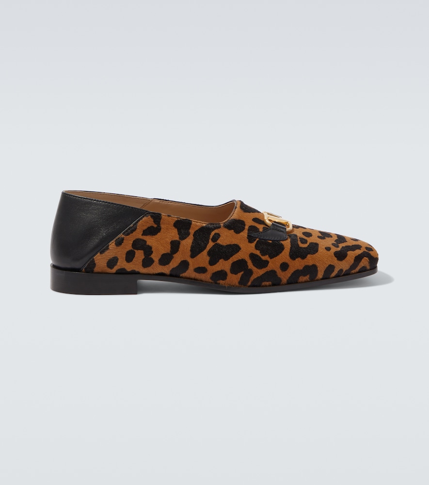 Valentino Garavani Mocassins Babouche Fauve clat en cuir faon poulain 660 €