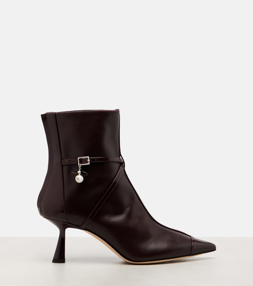 Jimmy Choo Aren 65 Leather Ankle Boots In Burgundy