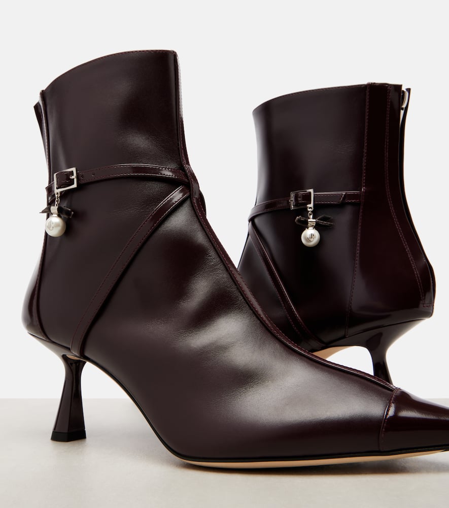 Jimmy Choo Aren 65 Leather Ankle Boots In Burgundy