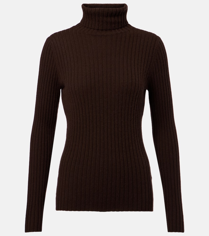 Ribbed-knit cashmere turtleneck
