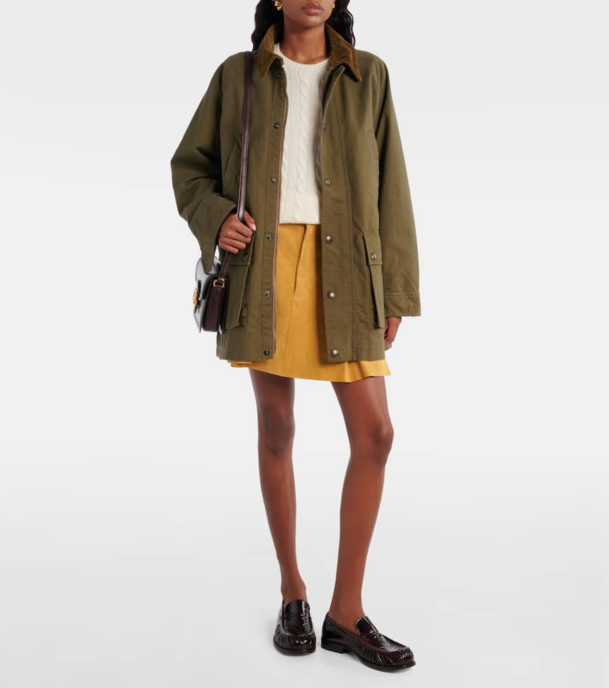 Polo Ralph Lauren High-rise Pleated Suede Skirt In Brown