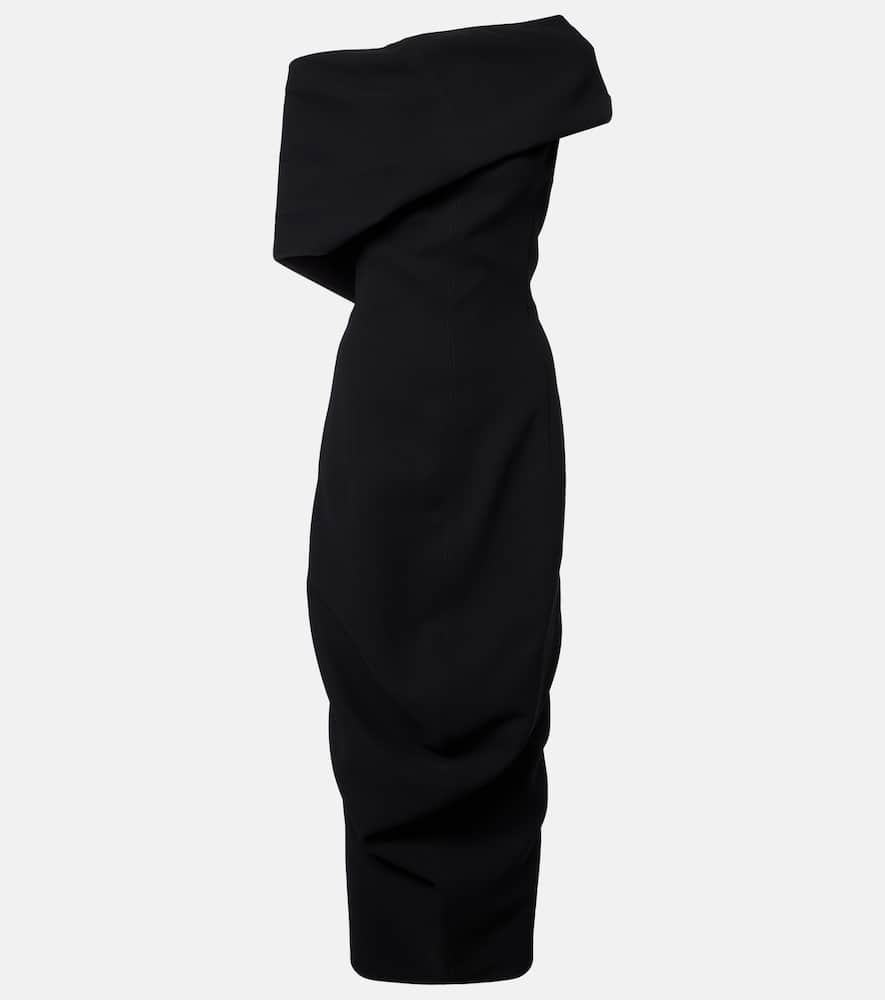 Jacquemus One-shoulder Midi Dress In Black