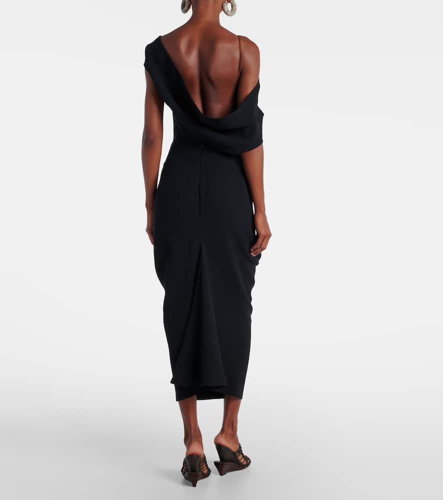 Jacquemus One-shoulder Midi Dress In Black