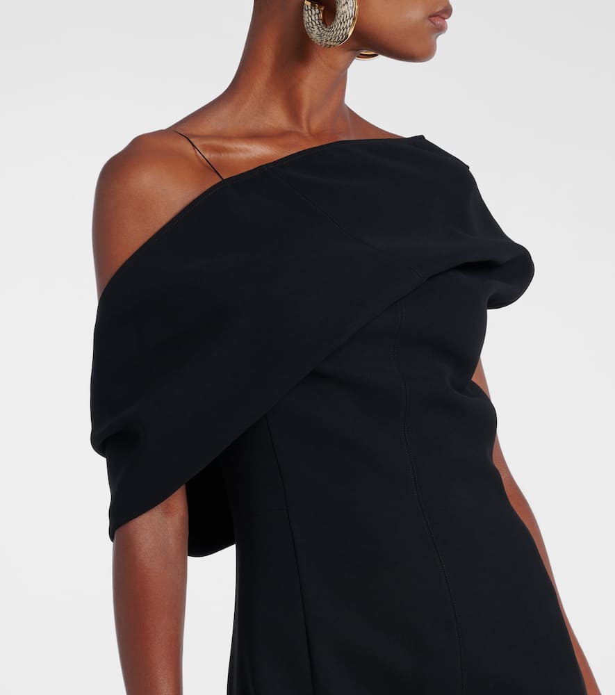 Jacquemus One-shoulder Midi Dress In Black