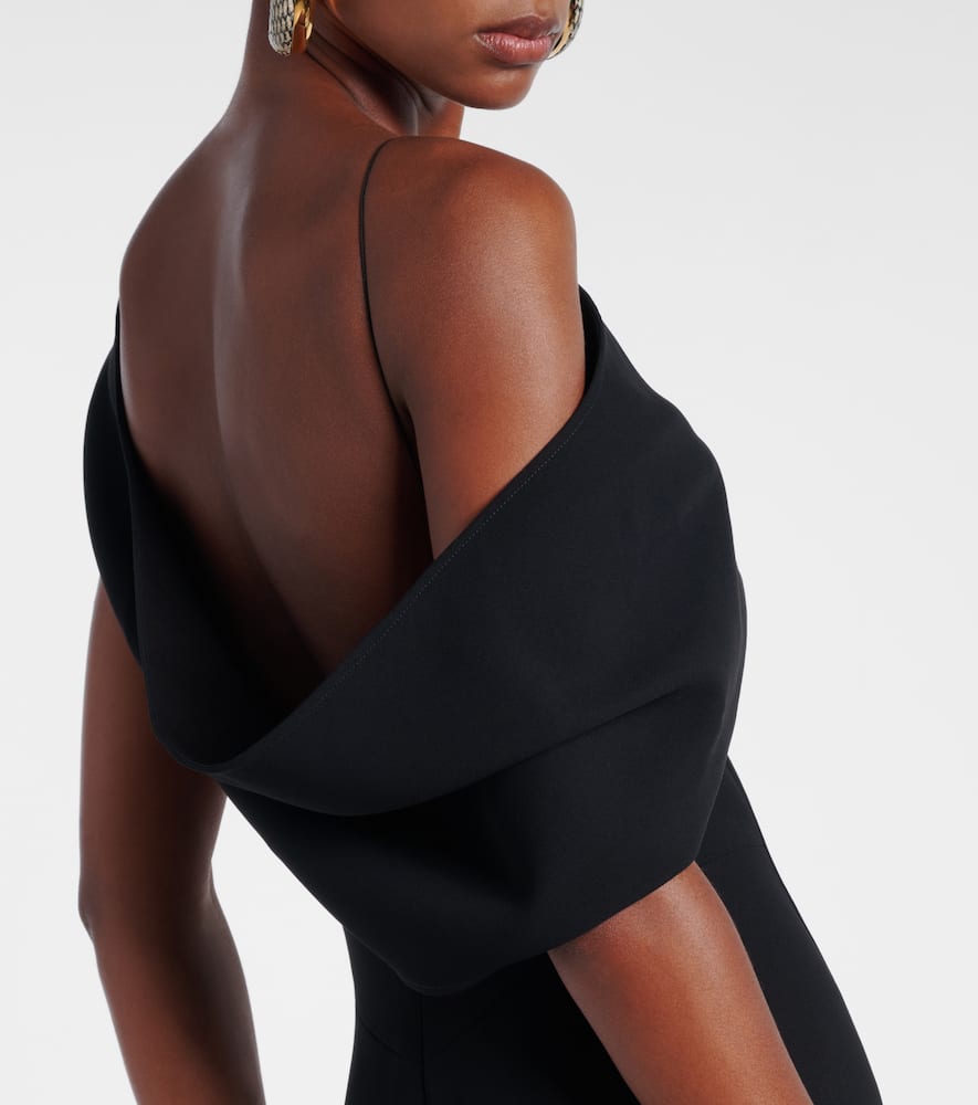 Jacquemus One-shoulder Midi Dress In Black