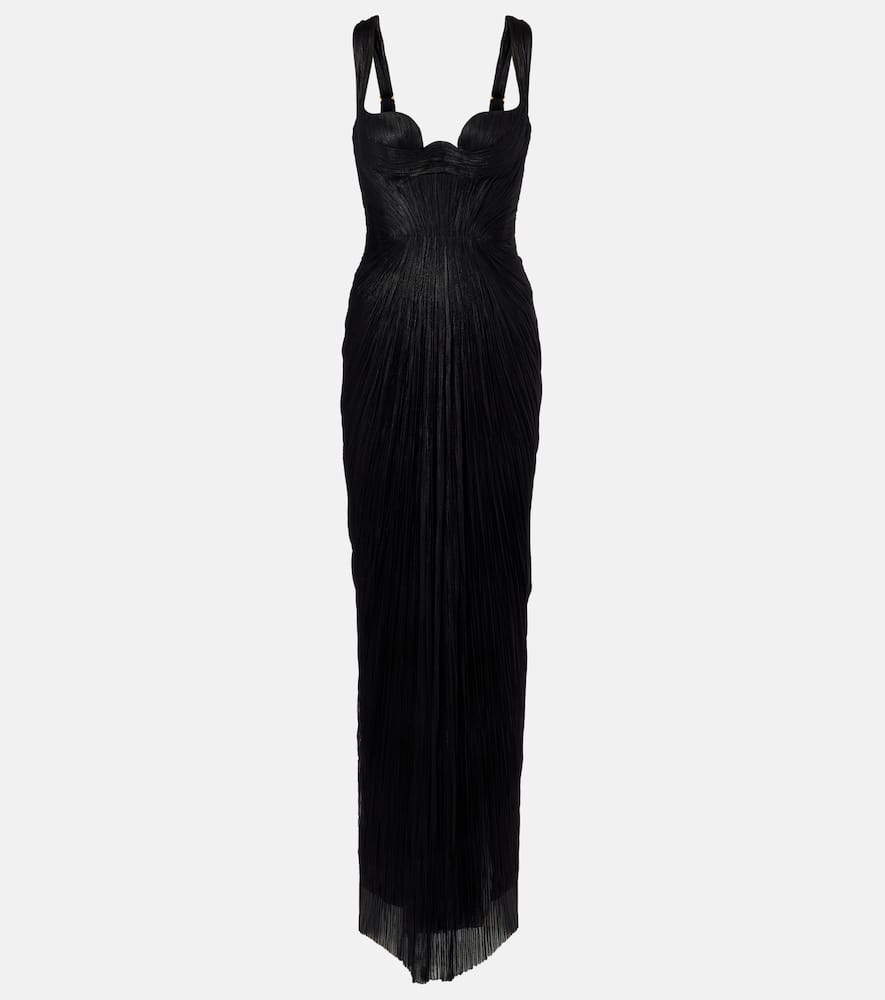 Maria Lucia Hohan Anais Open-back Silk Mousseline Gown In Black