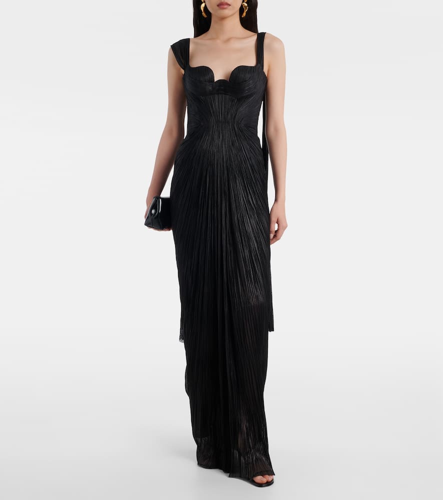 Maria Lucia Hohan Anais Open-back Silk Mousseline Gown In Black