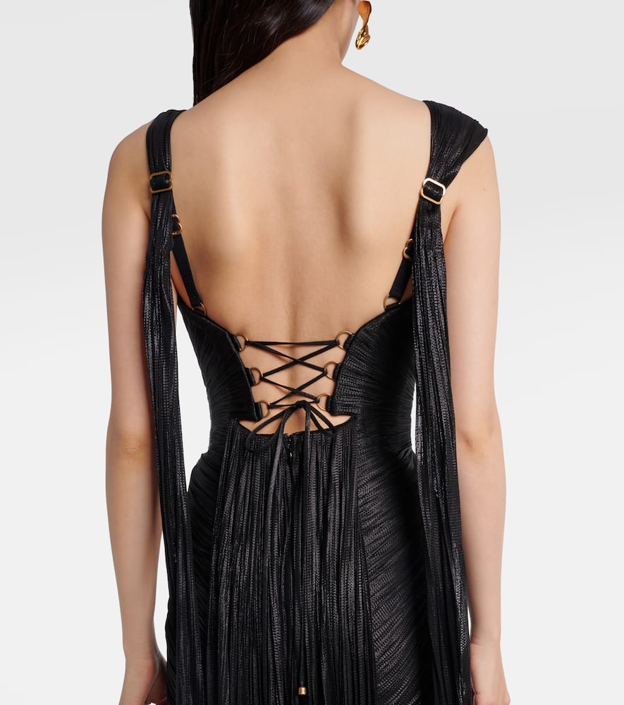 Maria Lucia Hohan Anais Open-back Silk Mousseline Gown In Black