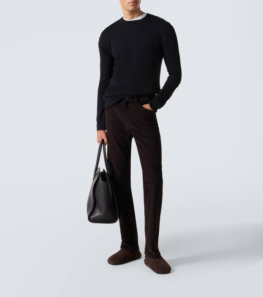 The Row Fred Cotton Corduroy Slim Pants In Black