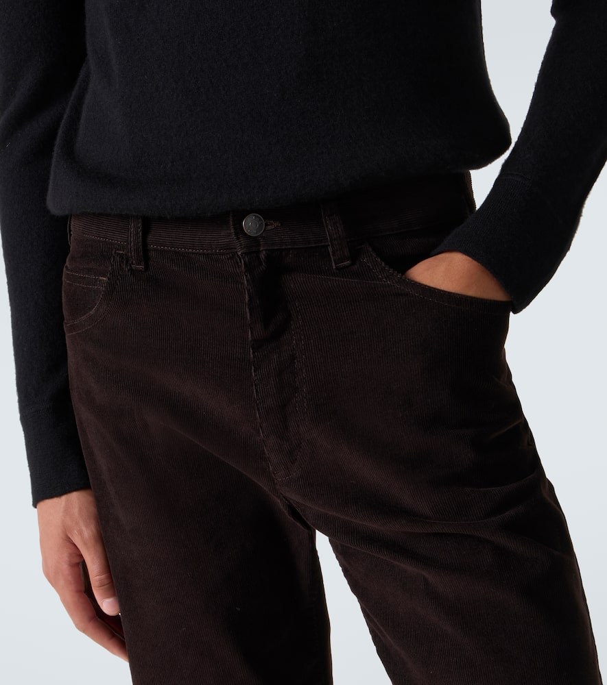 The Row Fred Cotton Corduroy Slim Pants In Black