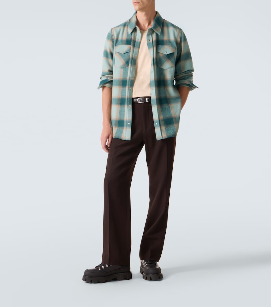 Shadow Plaid Cashmere Shirt