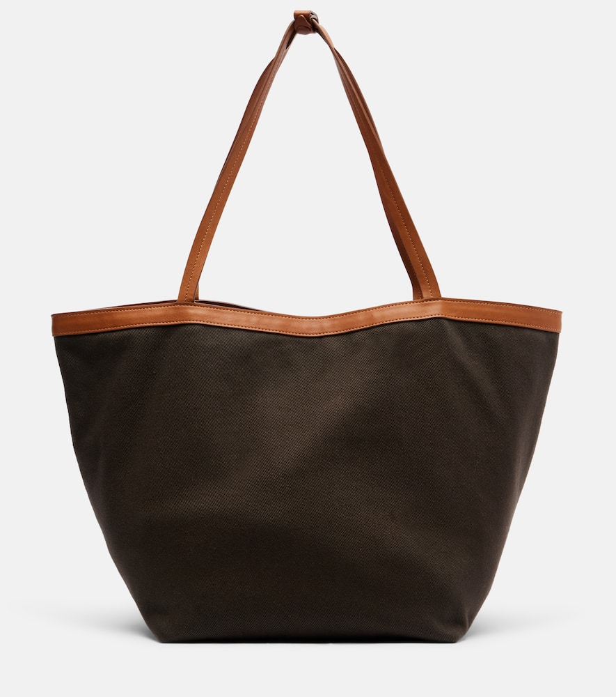 The Row Park Three Stitch Canvas Tote Bag In Brown