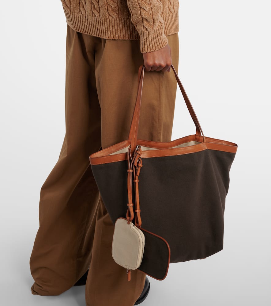 The Row Park Three Stitch Canvas Tote Bag In Brown