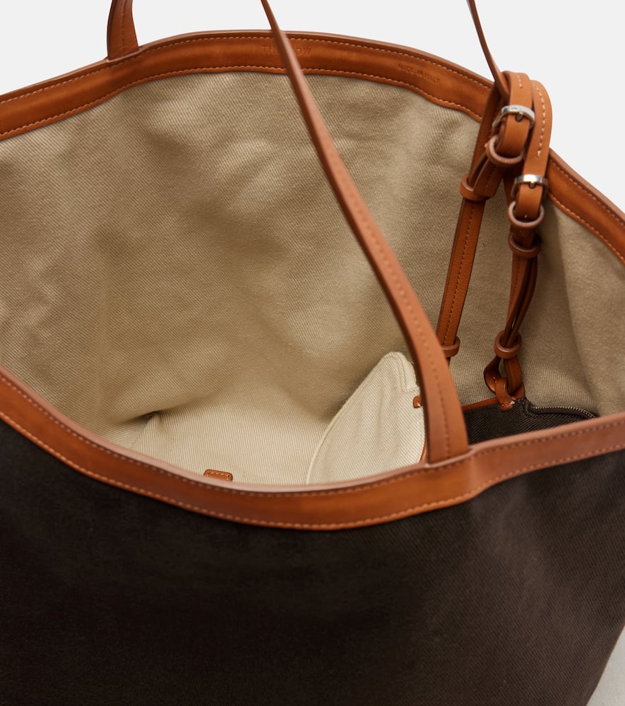 The Row Park Three Stitch Canvas Tote Bag In Brown
