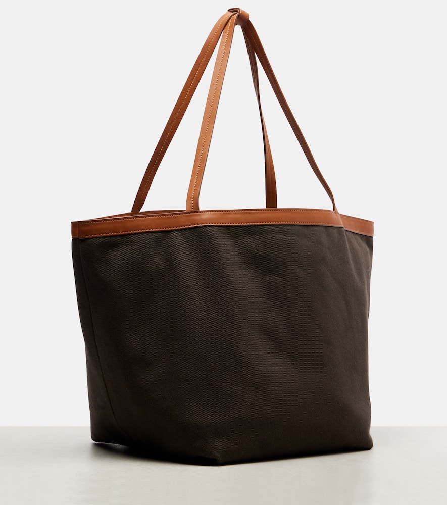 The Row Park Three Stitch Canvas Tote Bag In Brown