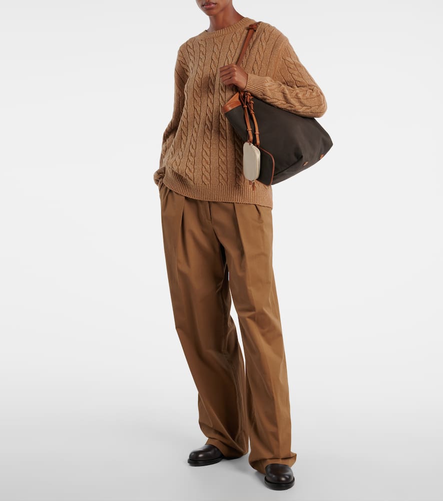 The Row Park Three Stitch Canvas Tote Bag In Brown