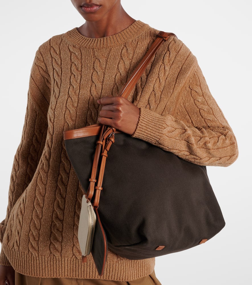 The Row Park Three Stitch Canvas Tote Bag In Brown