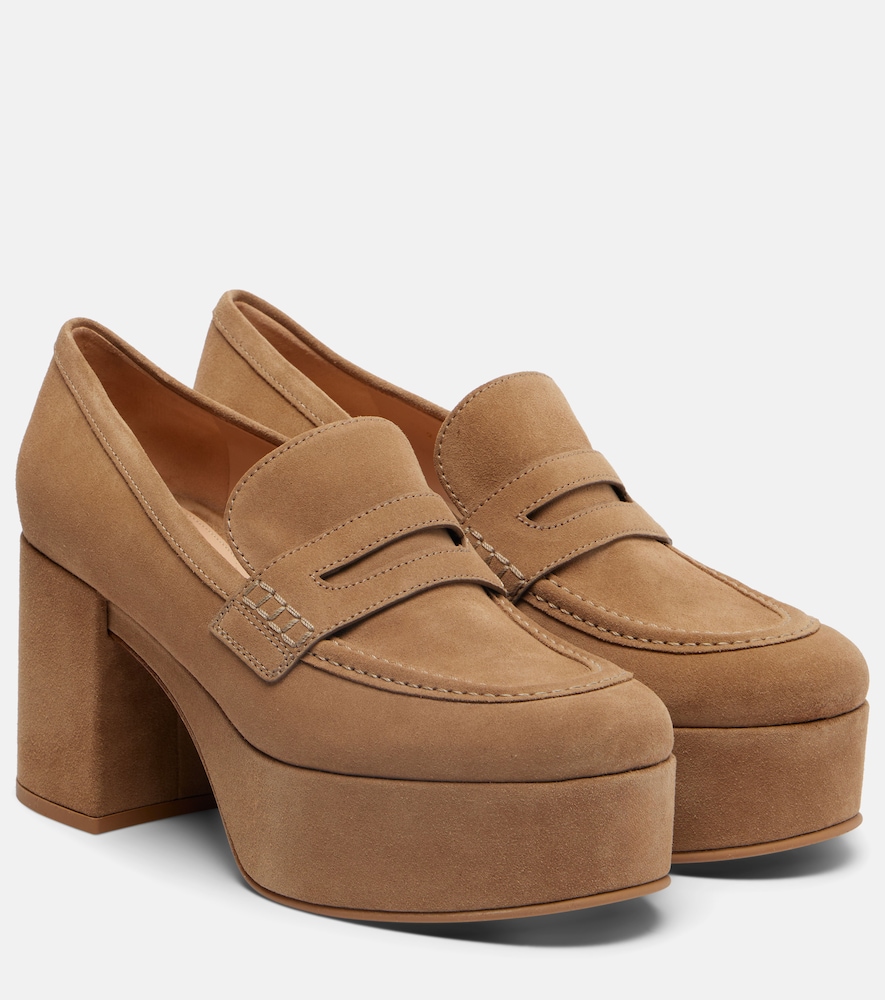 Gianvito Rossi Jenna suede loafer pumps