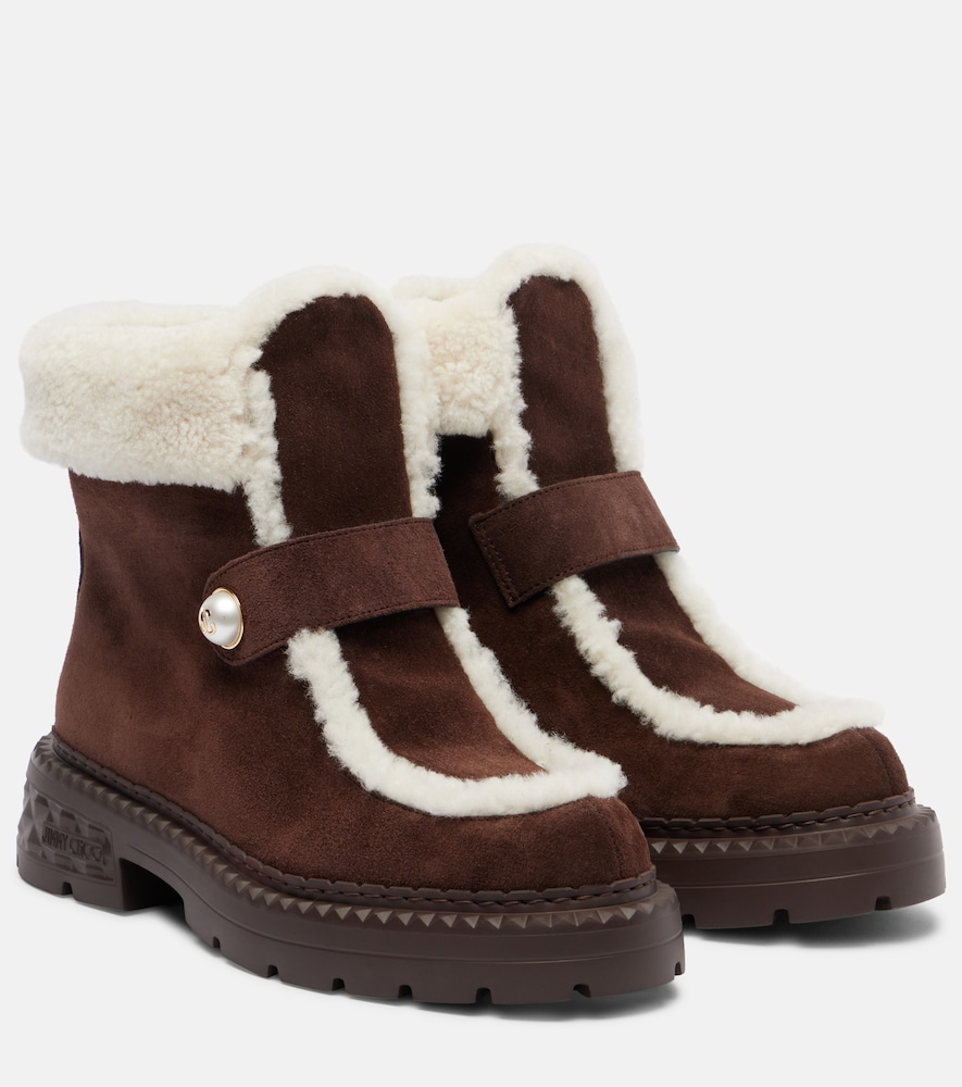 Jimmy Choo Shea suede and shearling ankle boots