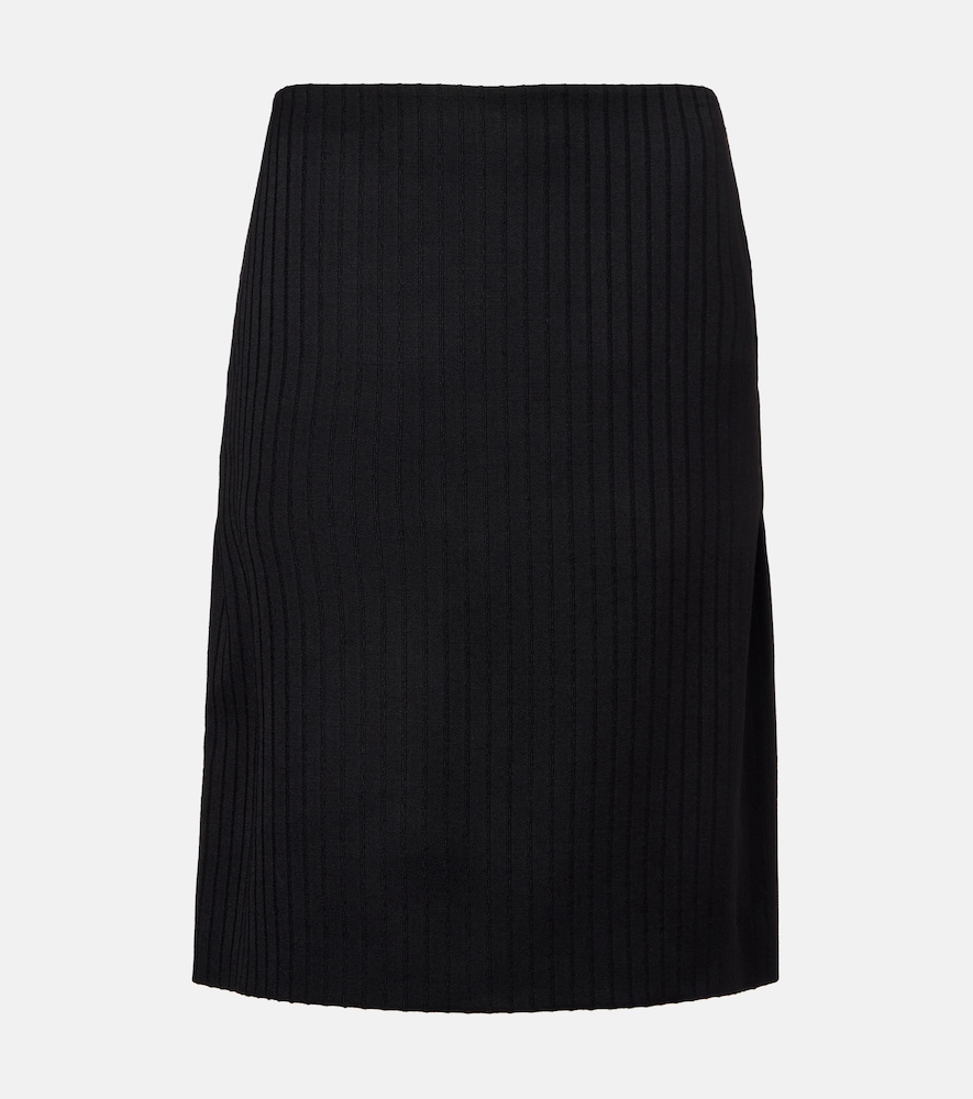 Calvin Klein Collection Ribbed-knit wool miniskirt