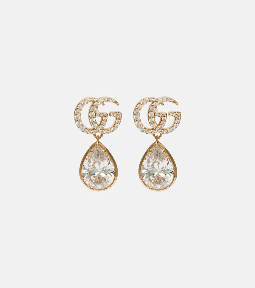 Gucci Women's Gold Gg Marmont Crystal-Embellished Drop Earrings