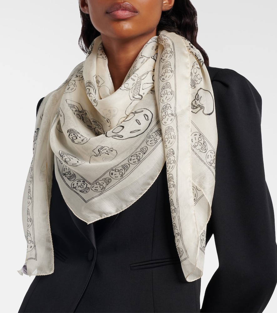 McQueen Skull silk scarf