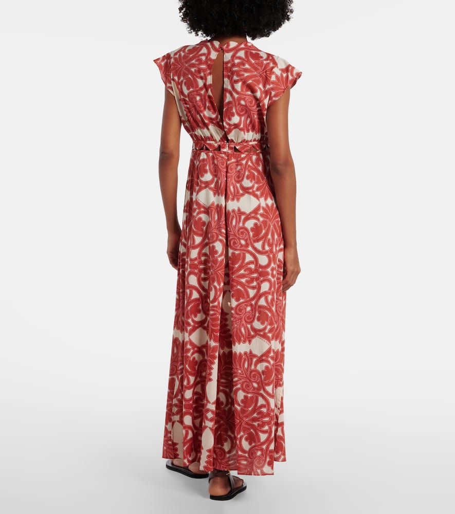 Poupette St Barth Noreen Printed Cotton Maxi Dress In Red