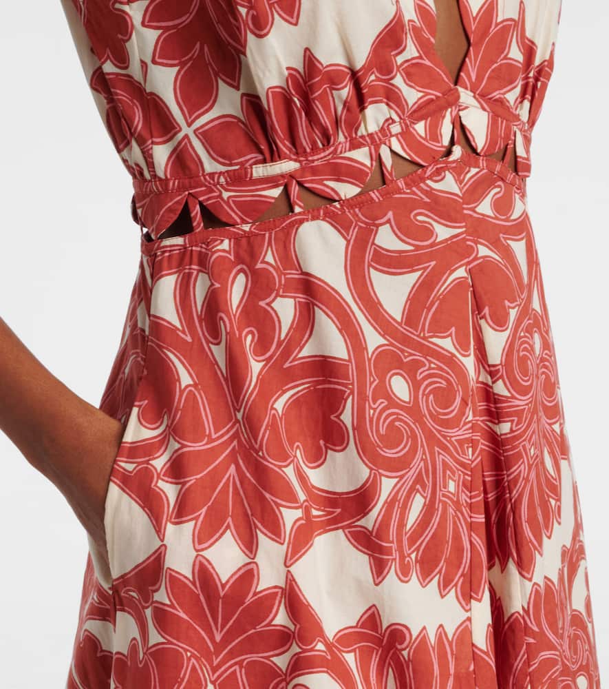 Poupette St Barth Noreen Printed Cotton Maxi Dress In Red