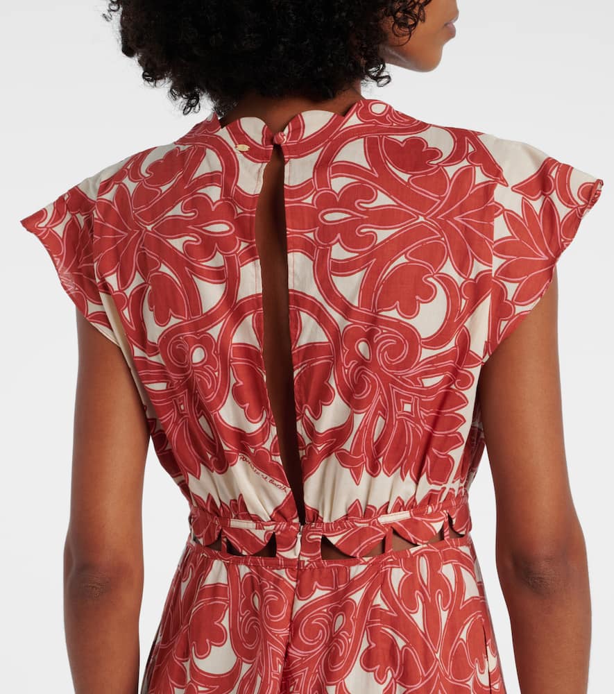 Poupette St Barth Noreen Printed Cotton Maxi Dress In Red