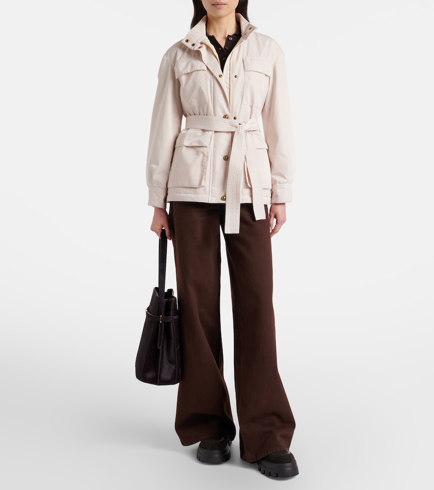 Moncler Maitake leather-trimmed jacket