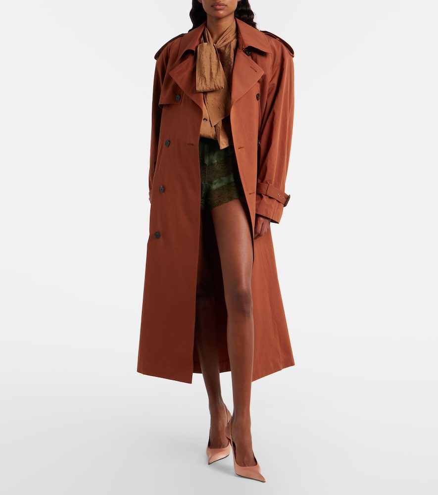 Saint Laurent Oversized cotton and silk trench coat