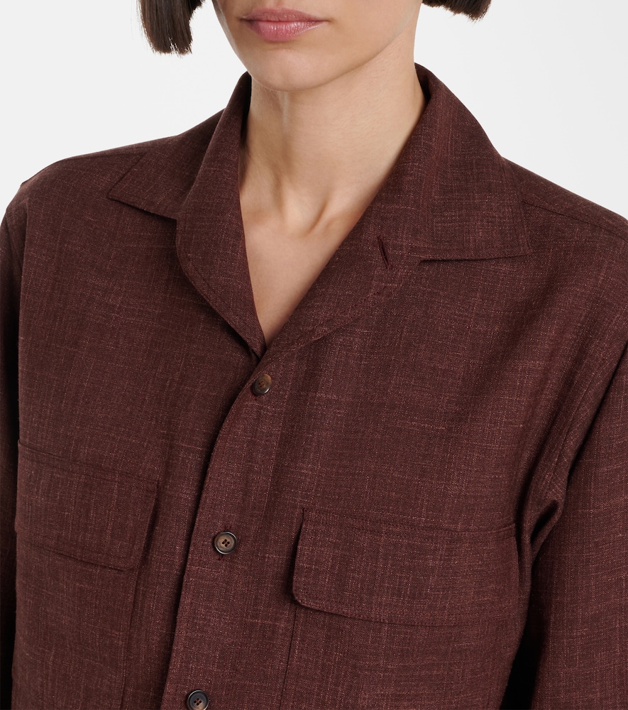  Loro Piana Loro Piana Ida Wool, Silk, And Linen Shirt 
