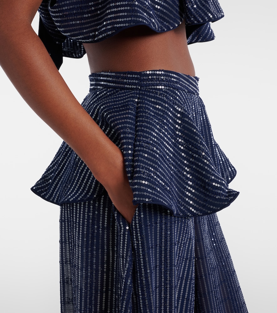  Adriana Degreas Adriana Degreas Sequined Wide-leg Pants 