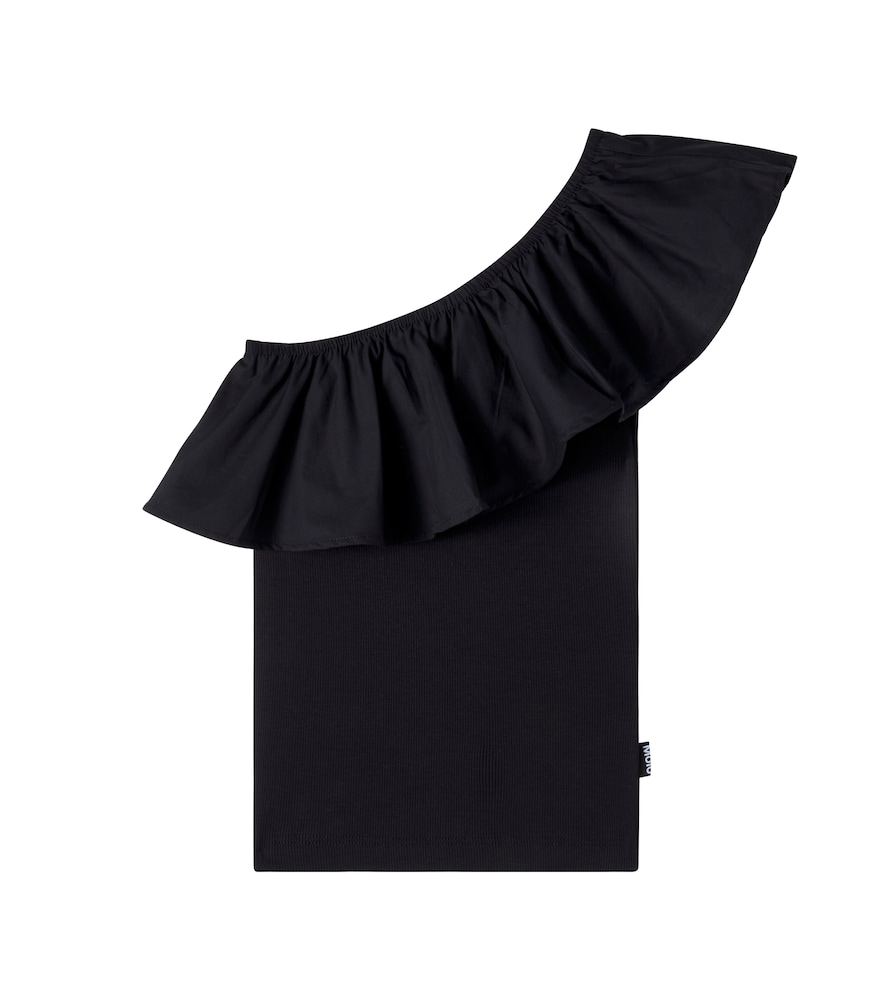 Molo Black Rebecca Ruffled Cotton-Blend Top Y 7/8 - Mytheresa