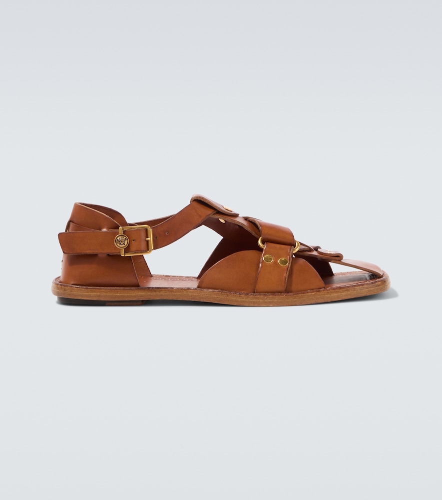  Versace Versace Souvenir Leather Fisherman Sandals 