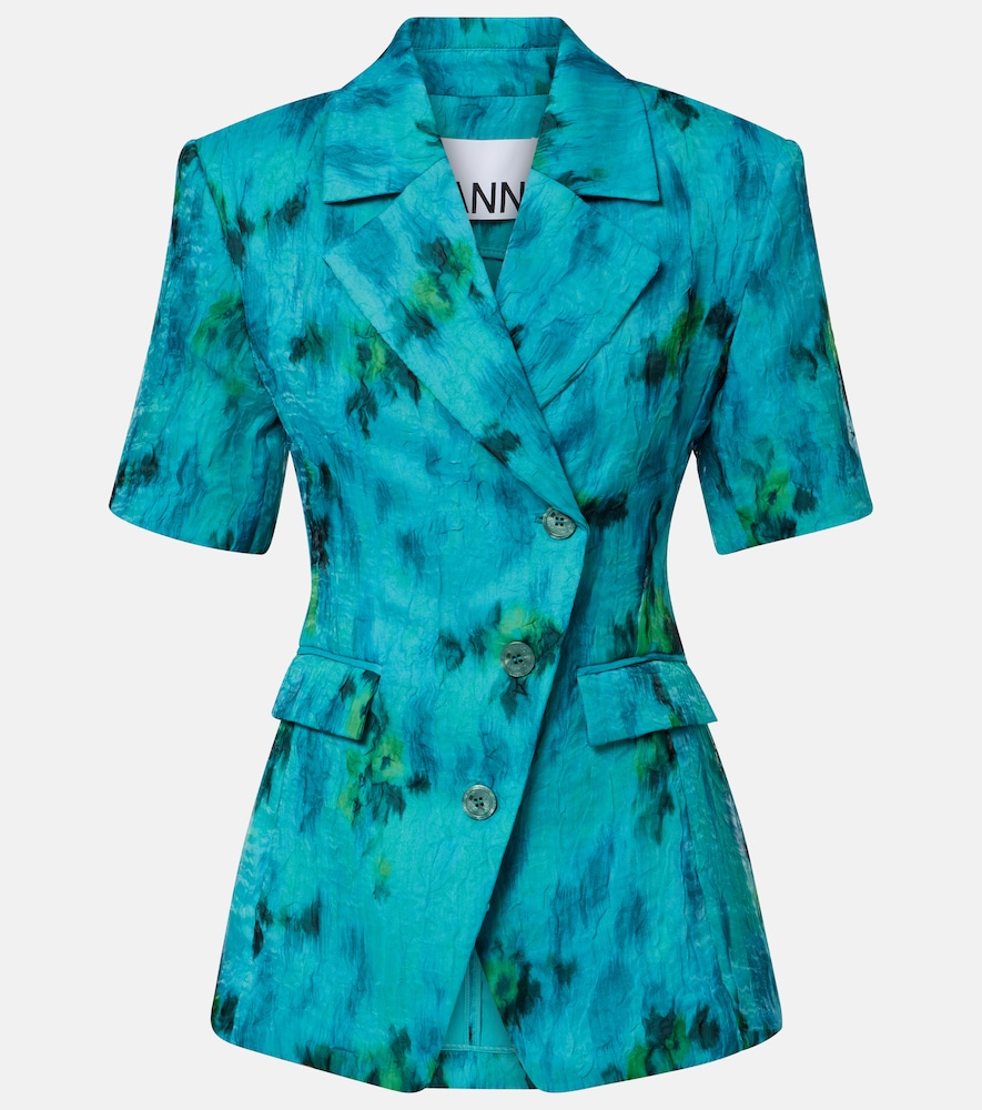 Ganni Blazer in organza con stampa