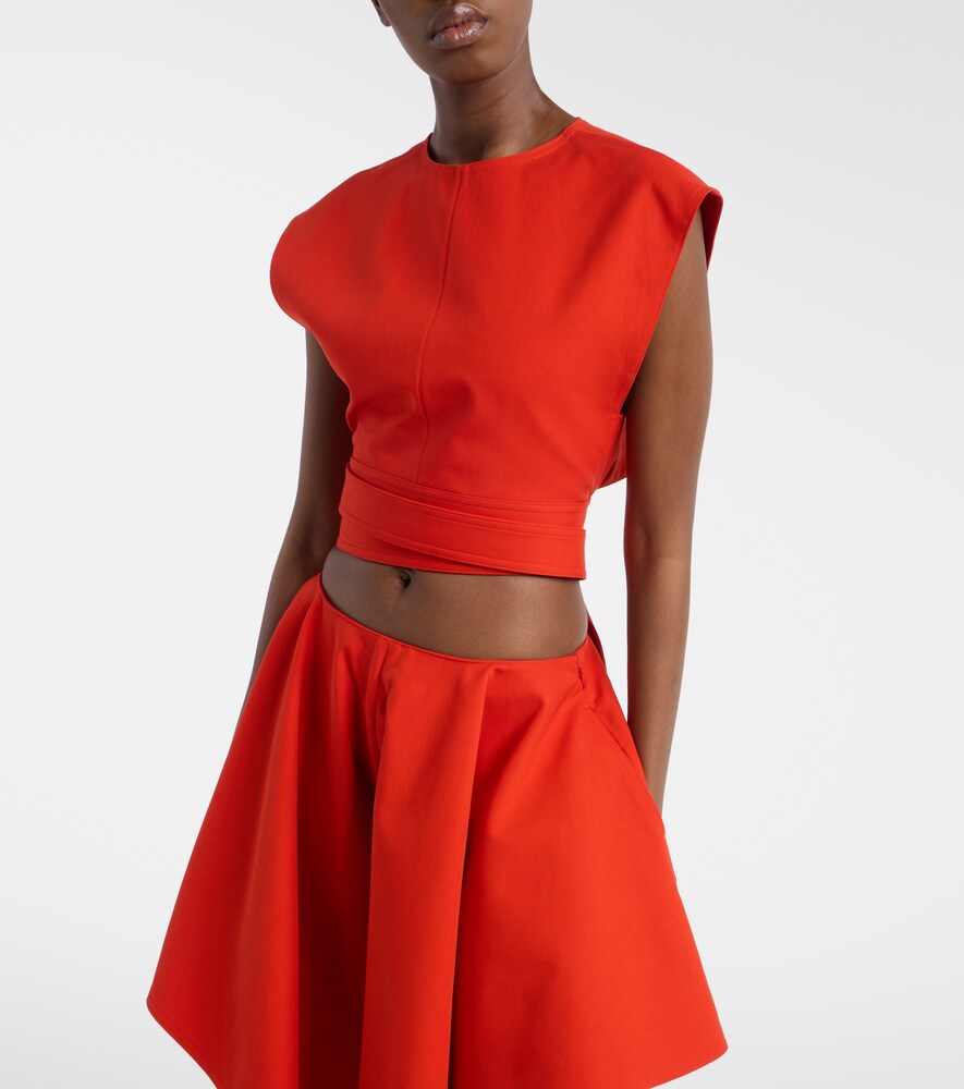  Alaia Alaïa Cropped-top Aus Baumwoll-gabardine 