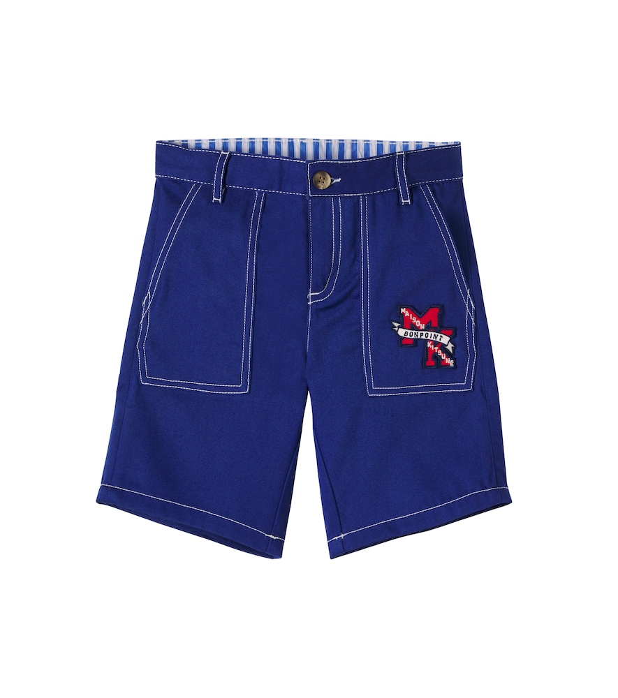 Bonpoint Blue X Maison Kitsune Elzo Cotton Shorts Y Size 10 - Mytheresa