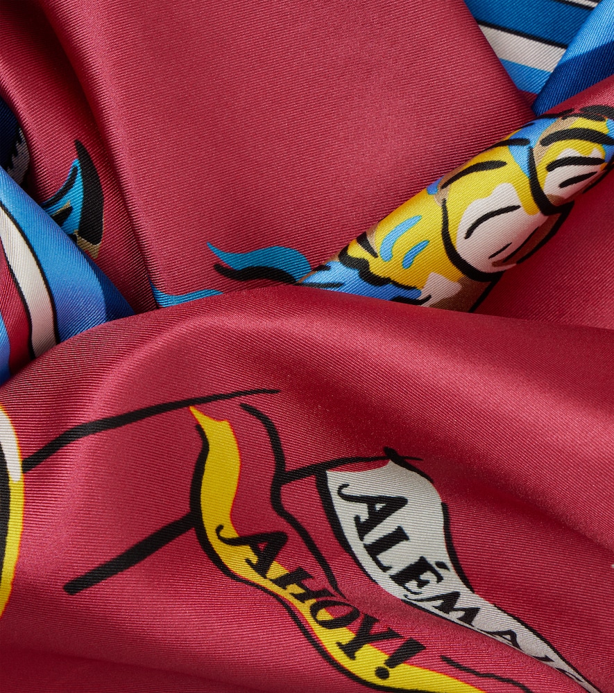  Alemais Alã©mais Printed Silk Twill Scarf 