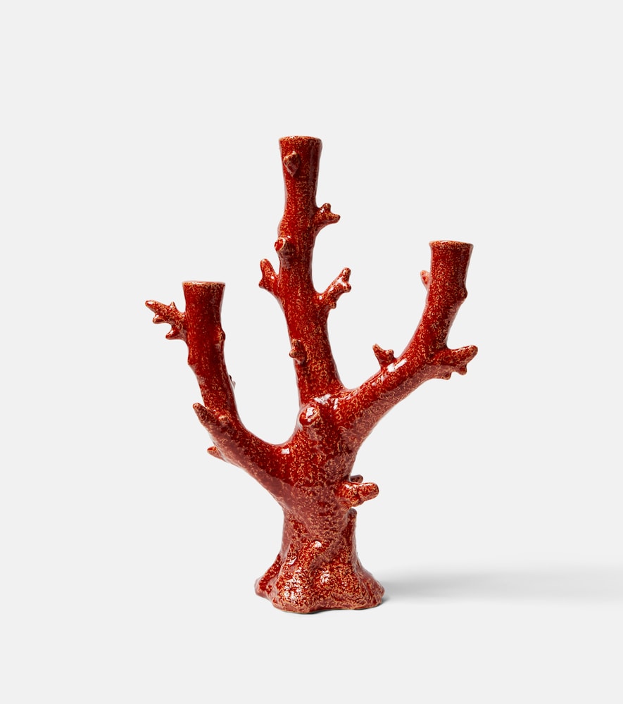 Bordallo Pinheiro Unisex Red Coral Earthenware Candle Holder - Mytheresa