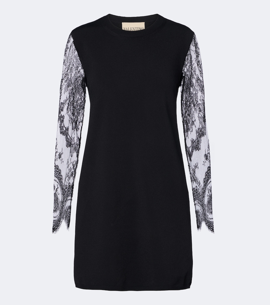 Valentino Women's Black Lace-Trimmed Minidress UK Size 8 - Mytheresa