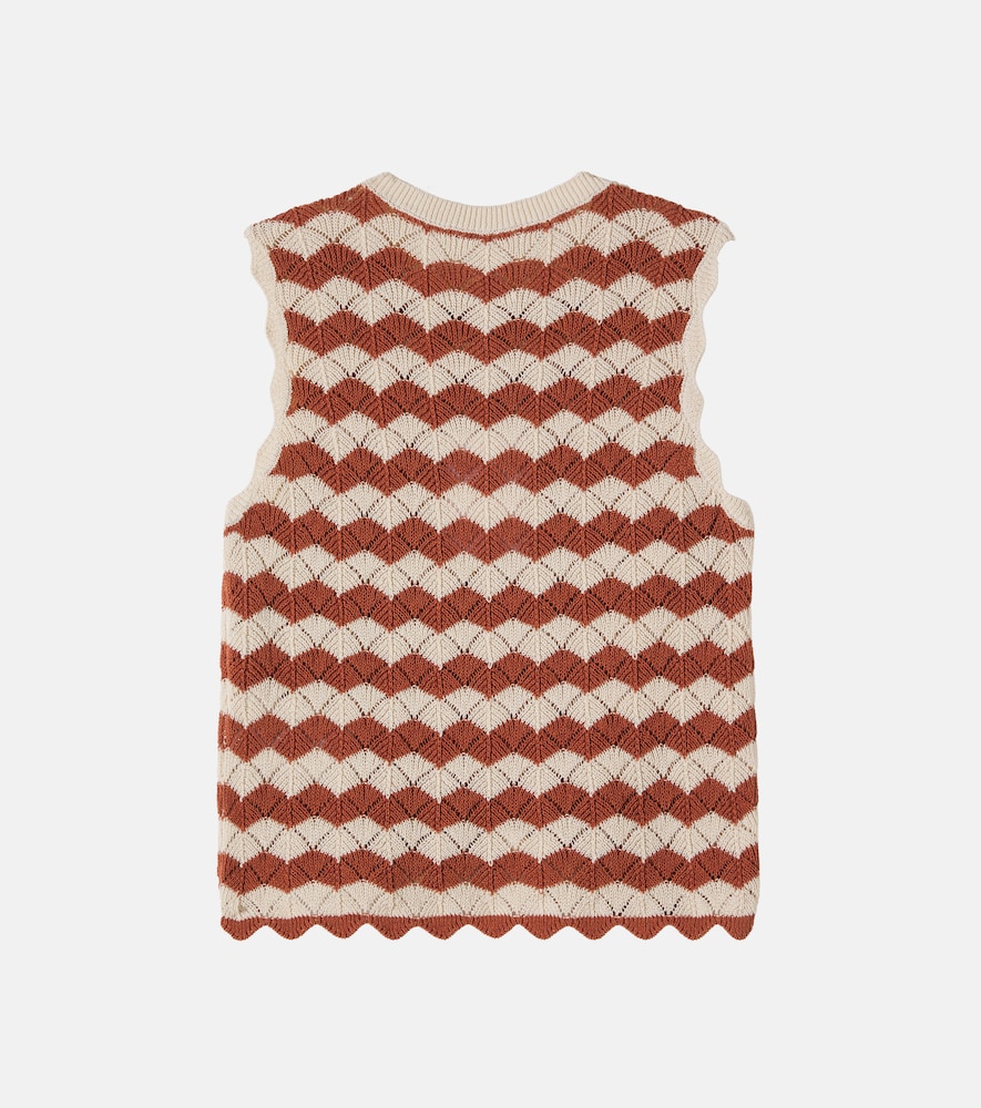  Zimmermann Kids Zimmermann Kids Aster Pointelle Cotton And Linen-blend Top 