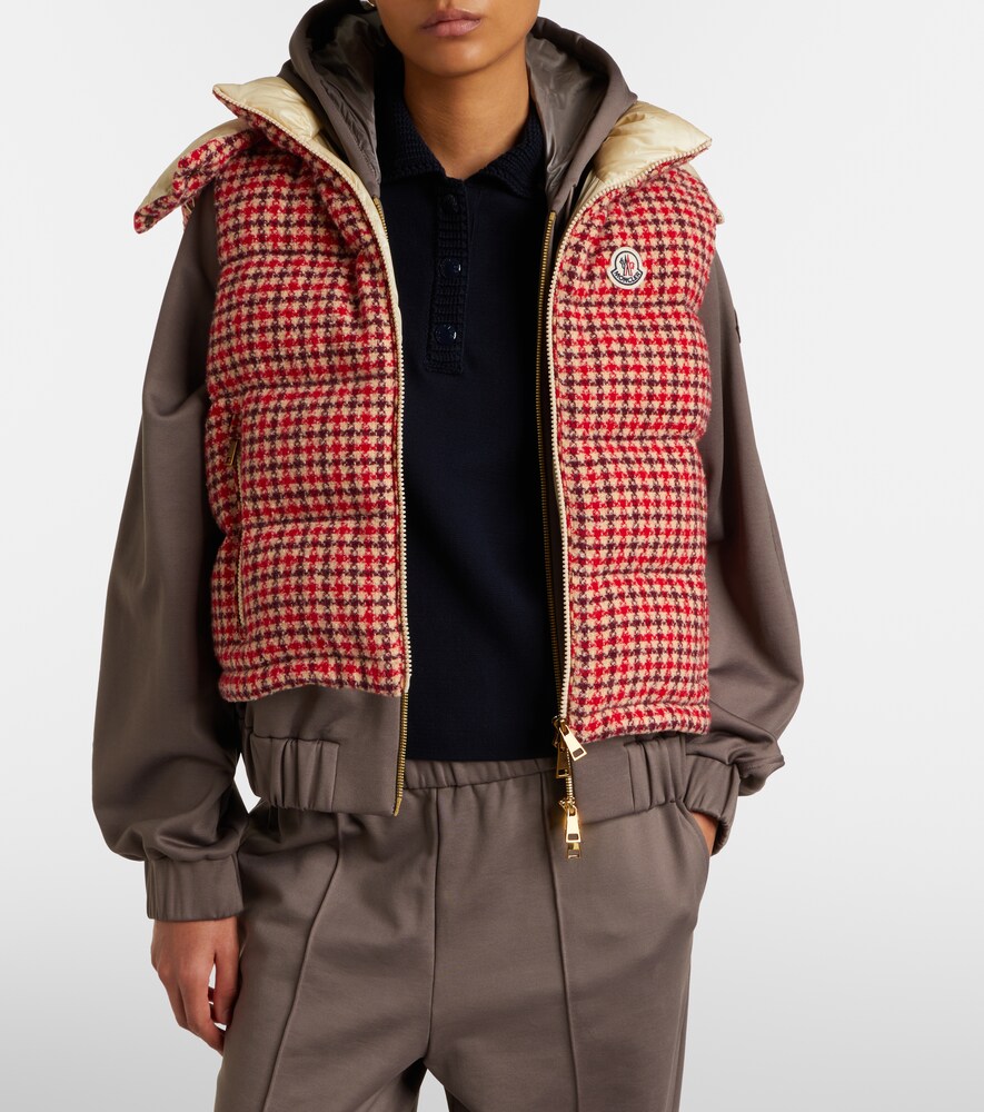 Moncler Niverolle checked wool-blend down vest