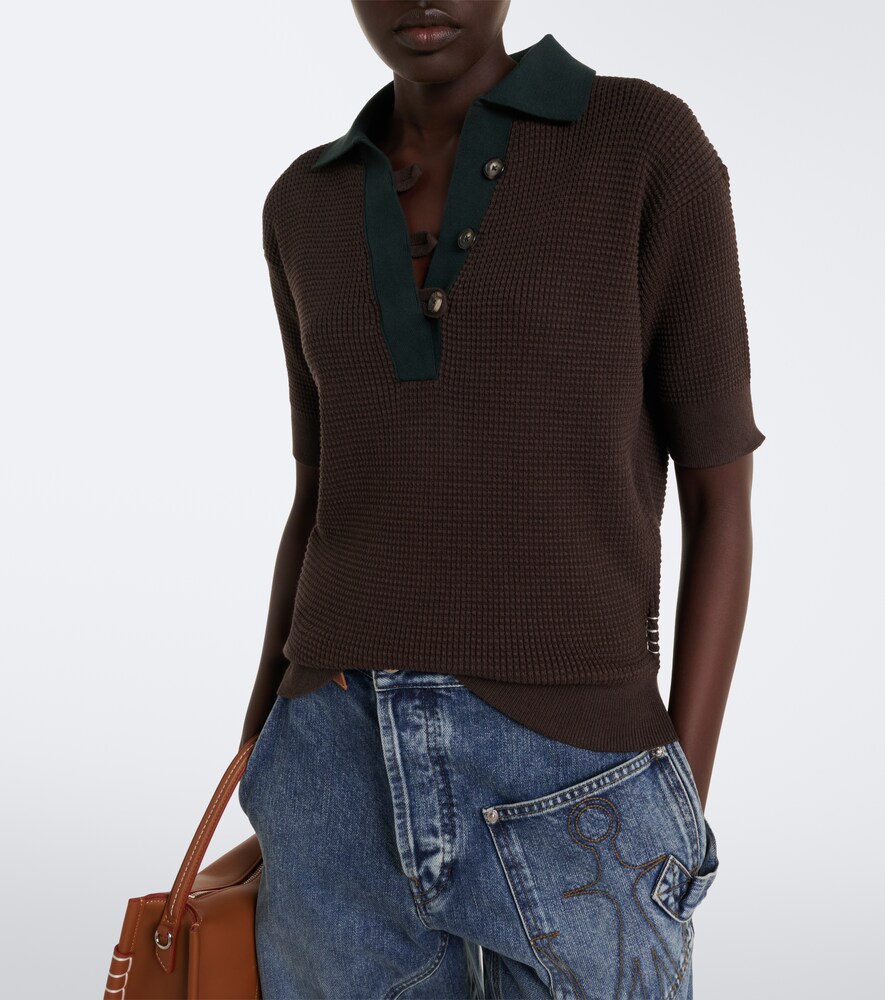 Waffle-Knit Cotton And Cashmere-Blend Polo